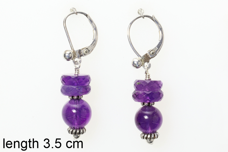 Amethyst/ss earrings